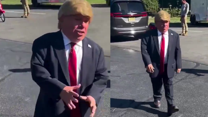 Tıpkısının aynısı! ABD'de Trump taklidi yapan cüce gündem oldu!