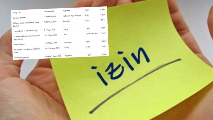 Resmi takvim açıklandı! 14 gün izin kullanılarak 43 gün izin yapılabilecek... İşte tatil günleri