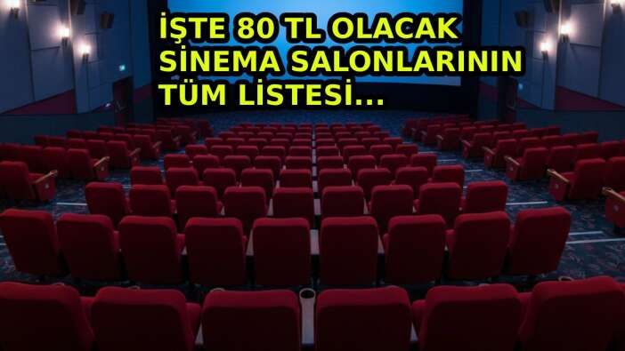 İşte 80 TL bilet fiyatına sahip sinema salonları: İl il tüm liste