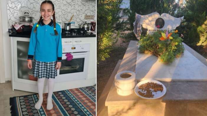9 yaşında köpekten kaçarken ölmüştü... Mahra'nın mezarında büyük saygısızlık: Köpek maması bırakan alçaklar aranıyor!