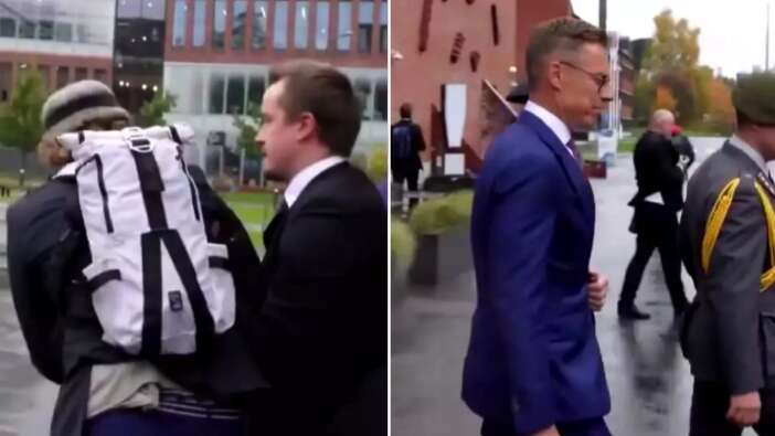 Finlandiya’da gazeteciye İsrail sorusu dayağı! Cumhurbaşkanı Stubb sorudan kaçtı, polis anında müdahale etti...