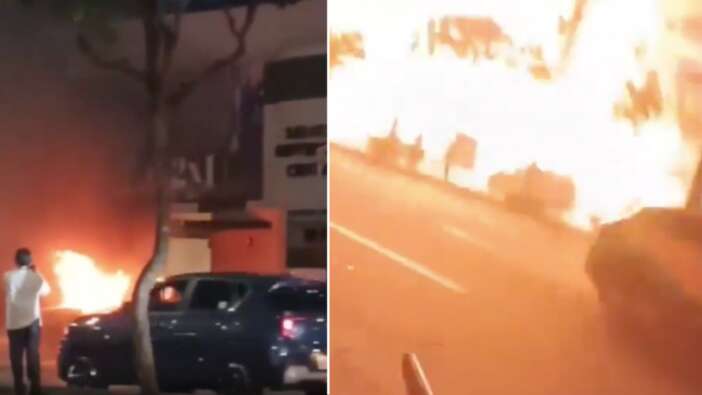Ekvador'da dehşet: Bir araç infilak etti! O anları kayda alan taksi şoförü feci şekilde can verdi