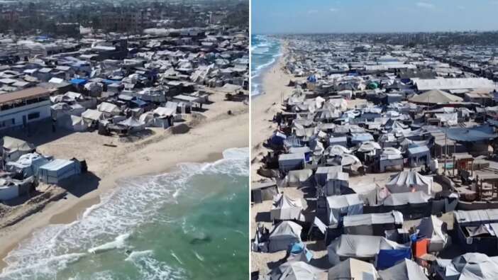 Her yer enkaz... Gazze halkı sahillerde kurdukları çadırlarda yaşamaya başladı