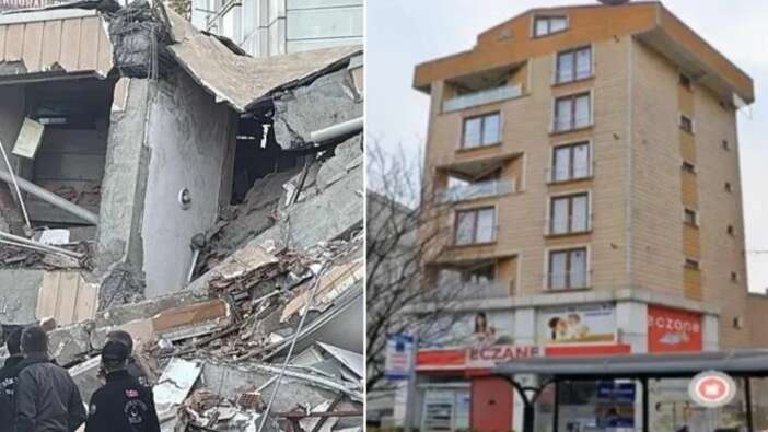 Binanın alt katında eczane vardı! Gebze'deki 6 katlı binanın yıkılmadan önceki görüntüsü ortaya çıktı