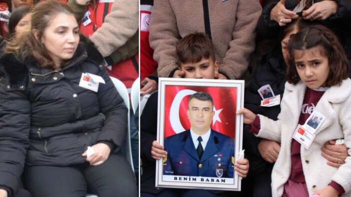 Amasya'da şehit astsubayın eşinin feryadı törene damga vurdu! "Dik tut başını, senin baban kahraman"