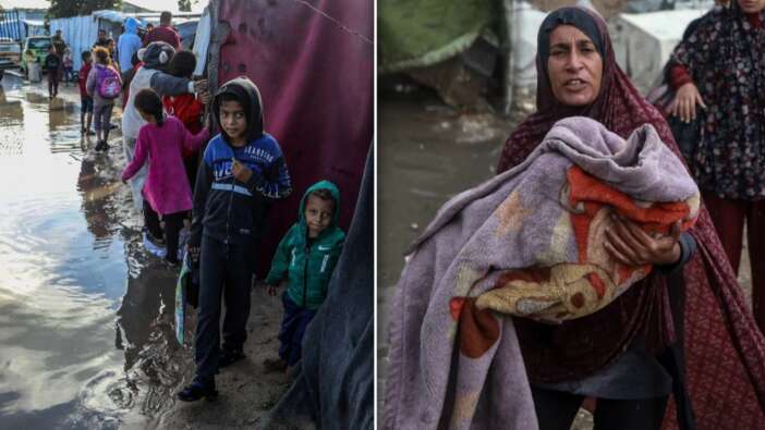 Gazze’yi bu kez sel vurdu! Şiddetli yağış çadırları su altında bıraktı: Lağım suları, hastalık riski ve ‘saatli bomba’ uyarısı...