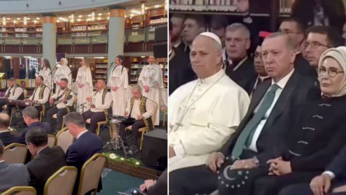 Papa ziyaretinde özel detay! Papa 14. Leo'ya Külliye'de Tala'al Bedru Aleyna ilahisi dinletildi