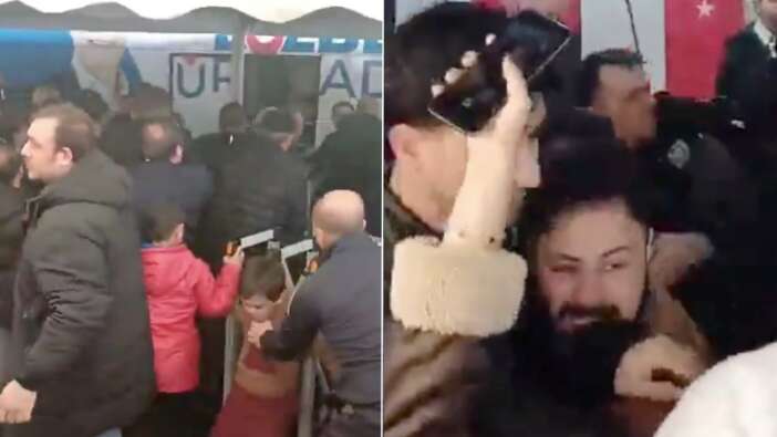 Bursa Büyükşehir Belediye Başkanı Mustafa Bozbey’e saldırı! Basın toplantısı sırasında panik anları kamerada...