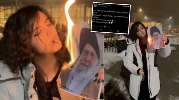 İran’daki protestoların simgesi diye sunulmuştu! “Hamaney'in fotoğrafını yakan kadın”ın Siyonist propagandacı olduğu ortaya çıktı
