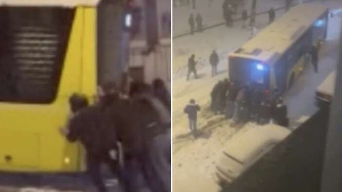 Kar İstanbul’u felç etti: Otobüsler yolda kaldı, metrolar durdu, vatandaş dakikalarca bekledi!
