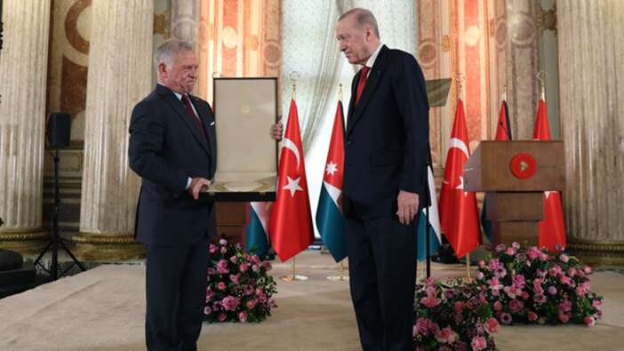 Ürdün Kralı II. Abdullah tarafından Cumhurbaşkanı Erdoğan'a "Hüseyin Bin Ali Nişanı" takdim edildi