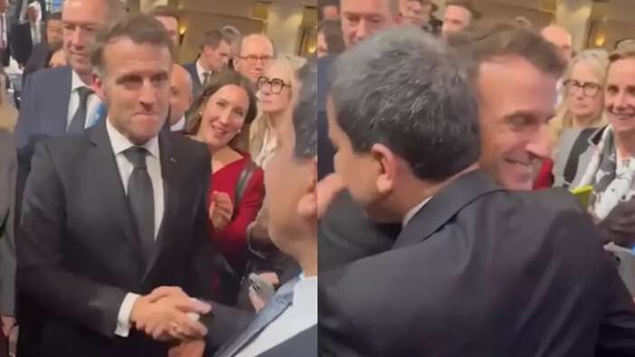 Münih'te skandal kucaklaşma: Macron terör elebaşı Mazlum Abdi ile bir arada! Samimiyet çabası dikkat çekti