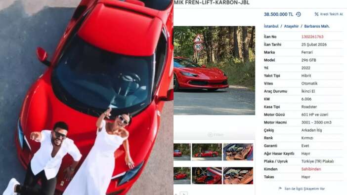Dilan Polat ve Engin Polat'ın meşhur kırmızı Ferrari'si satışa çıktı: Fiyatı dudak uçuklattı