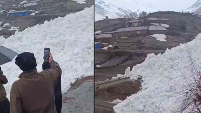 Hakkari'de çığ evleri teğet geçti