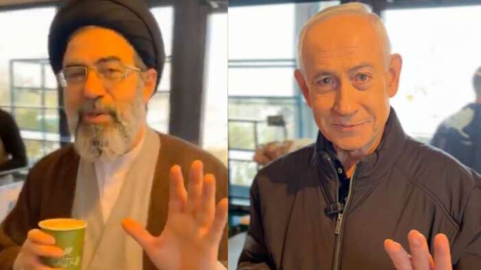 Yapay zeka furyası! Netanyahu'nun kahvecideki videosuna Hamaney'i koydular