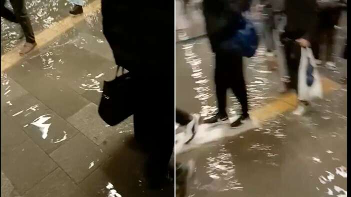 Mecidiyeköy Metrosu sular altında! İstanbullunun çilesi: Yolcular gölün içinde kaldı!