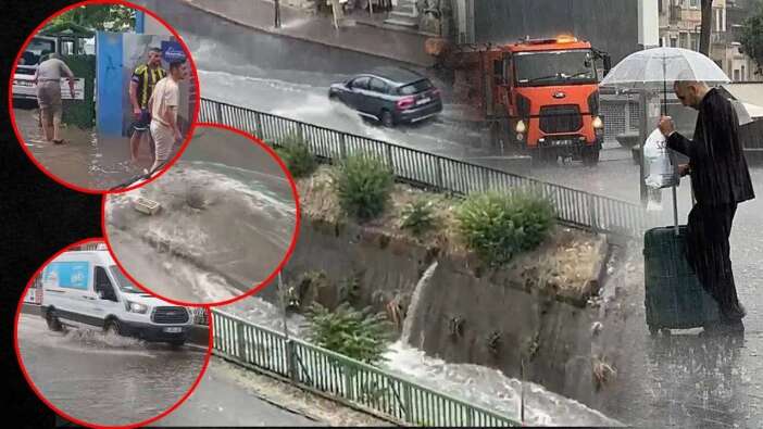 İstanbul'da şiddetli sağanak! Bir yağmurda daha sınıfta kaldı: Caddeler göle döndü