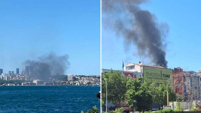 Beşiktaş'ta korkutan yangın! Kara dumanlar Anadolu Yakası'ndan bile görünüyor!
