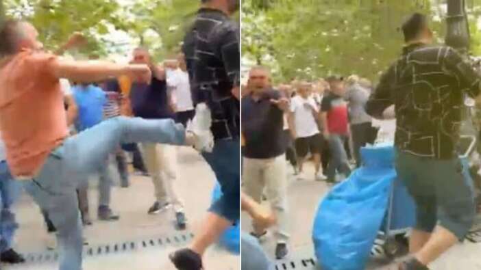 Özgür Özel'in cuma namazı çıkışında büyük kavga: Yeni Parti'ye katılan Mustafa Sarıgül, vatandaşa tekme attı