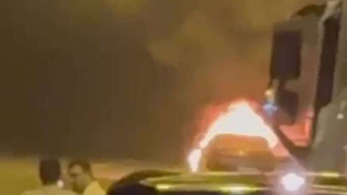 Bolu Dağı Tüneli'nde bir araçta patlama meydana geldi