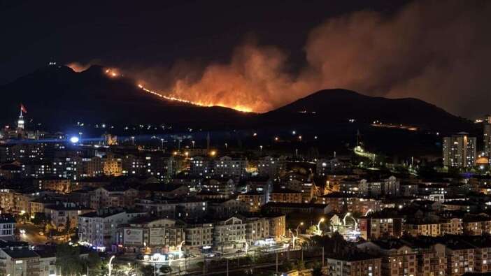 Ankara'da ağaçlık alanda çıkan yangına müdahale ediliyor