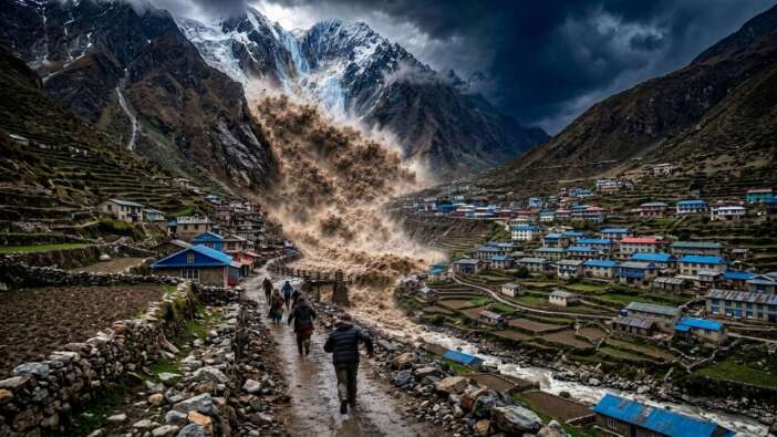 Tibet'te baraj patladı, devasa su kütlesi Nepal'e ilerliyor! Halka acil tahliye uyarısı: Yükseklere kaçın!