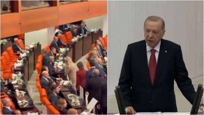 Milletin Meclisinde saygısızlık... Yeni Parti'den ucuz protesto: Erdoğan konuşurken salonu terk ettiler!