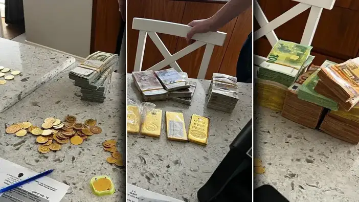 İhale operasyonunda evden kilo kilo altın ve milyonlarca liralık döviz çıktı!