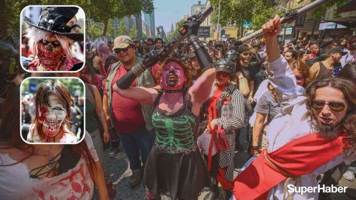Santiago sokaklarını zombiler bastı! Kalbi olan bakmasın...