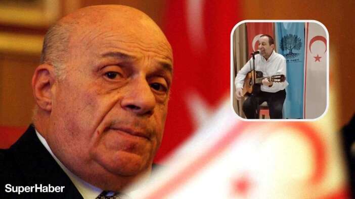 Rauf Denktaş'ın oğlu Serdar Denktaş sahneye gitarıyla çıktı: Kuzey Kıbrıs bayrağını Güney'e de asacağız