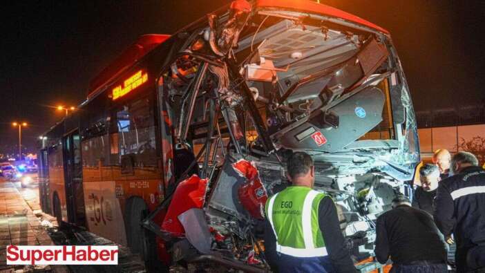 Ankara'da EGO otobüsü üst geçidin ayağına çarptı: Çok sayıda yaralı var