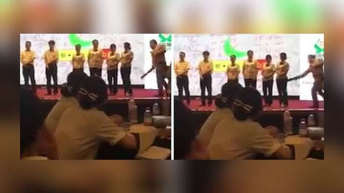 Şaşırtan bankacılık eğitimi! Sahnede dayak yediler (VİDEO)